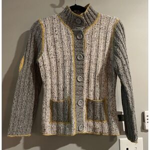 Anthropologie One Girl Who Sweater Long Sleeve Button Up Cardigan Medium